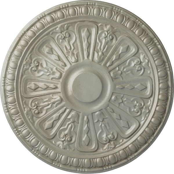 Ekena Millwork Raymond Ceiling Medallion (Fits Canopies up to 5 3/8"), Hand-Painted Flash Gold, 18"OD x 1 1/4"P CM18RA2FLS - main